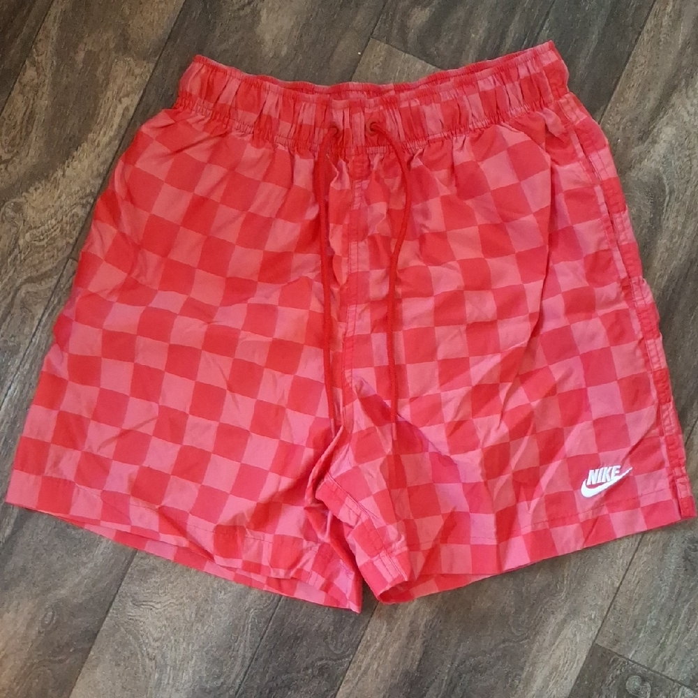 Nike Red Checkered Athletic Shorts